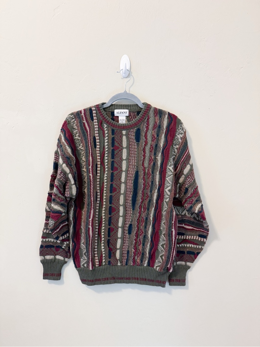 Alfani Men's Multi-Color Patterned Knit Crewneck Sweater